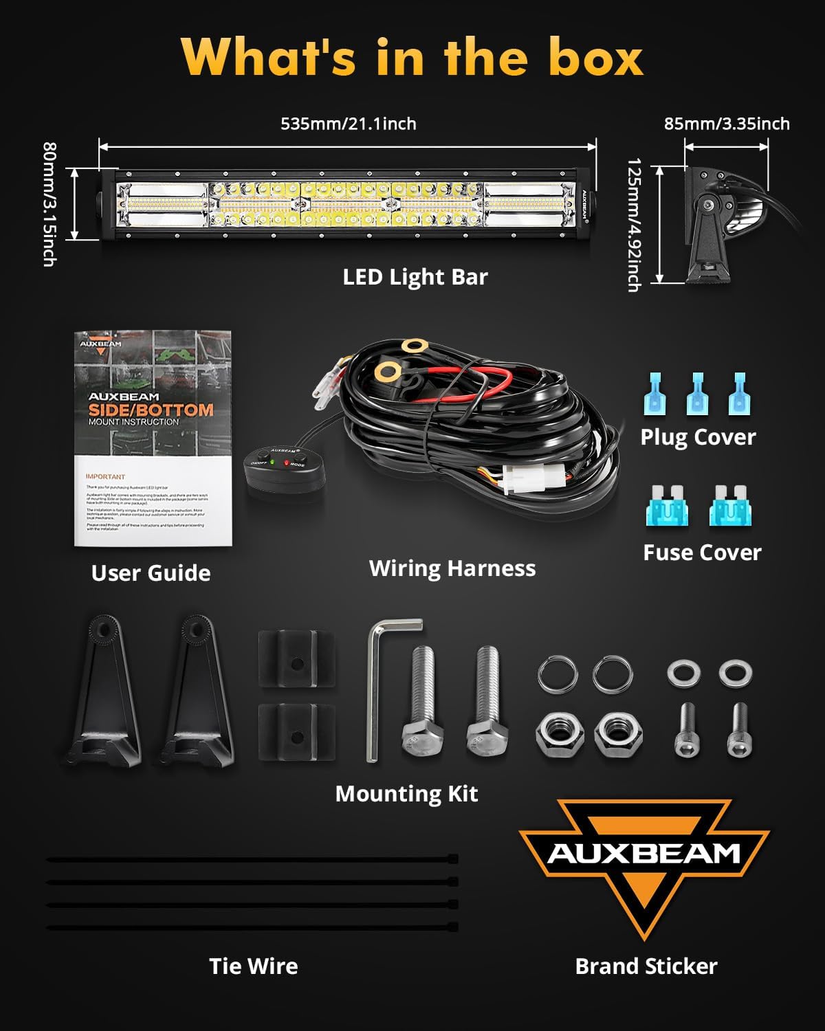 Thumbnail 2 de Auxbeam 22-Inch Amber/White LED Light Bar with 6 Modes