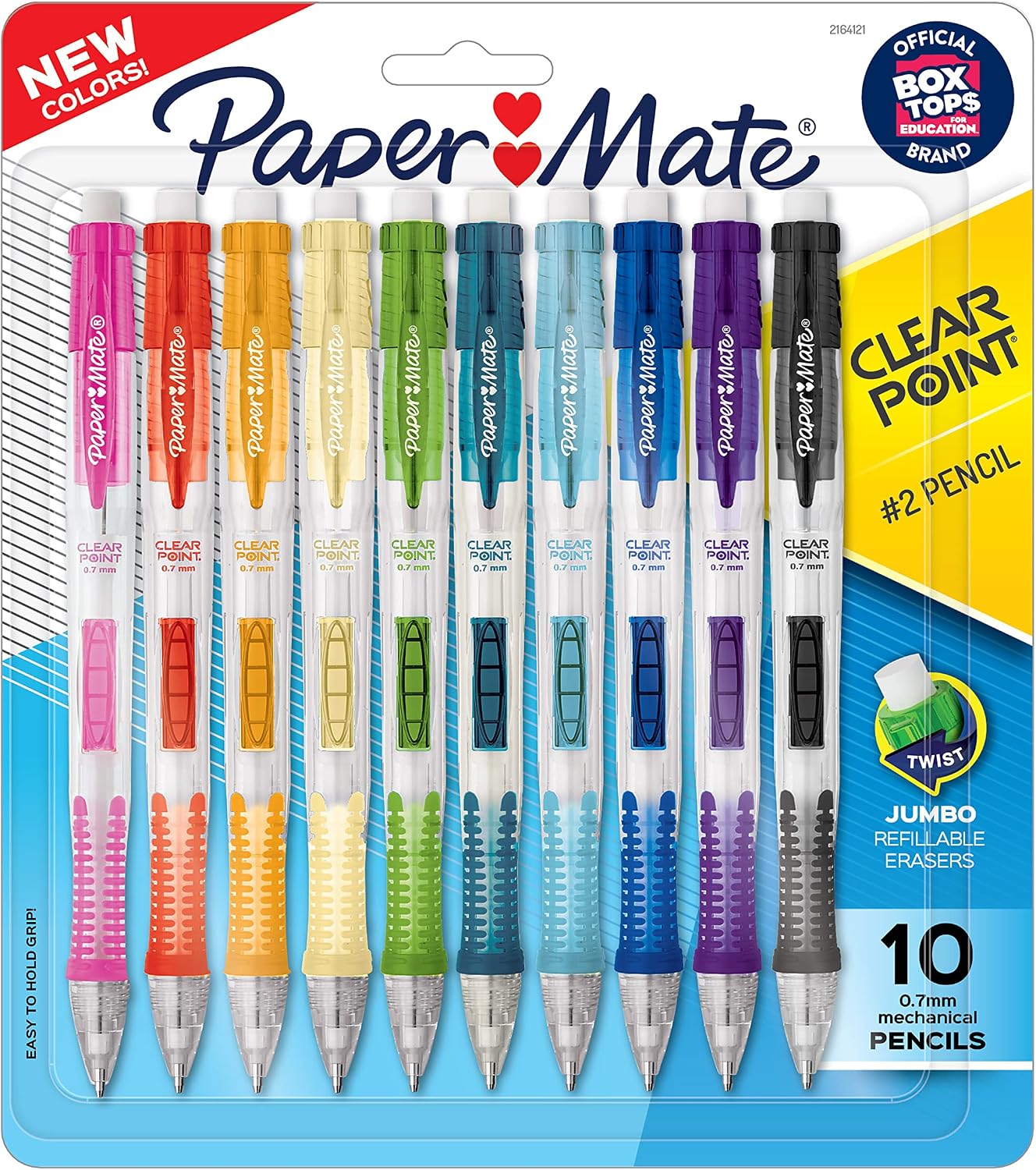 Detalle de Paper Mate Clearpoint Mechanical Pencils 0.7mm HB #2, 2-Pack: Bright Barrels for Note-Taking
