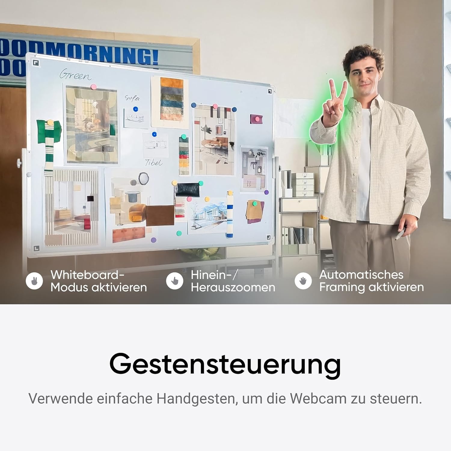 Thumbnail 6 de Insta360 Link 2C Standard Bundle Polarweiß – 4K Webkamera mit intelligenter Auto-Fokussierung und Gestensteuerung