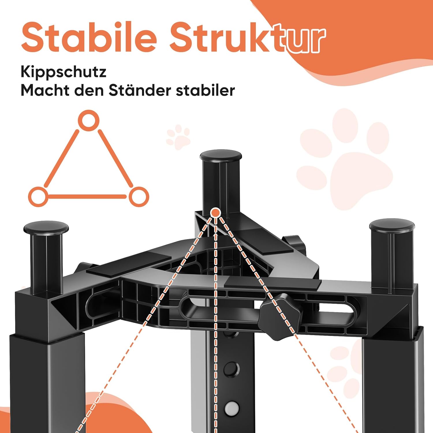 Detalle de X XBEN supporto per ciotole rialzate per cani con 4 altezze e larghezza regolabile (solo supporto)