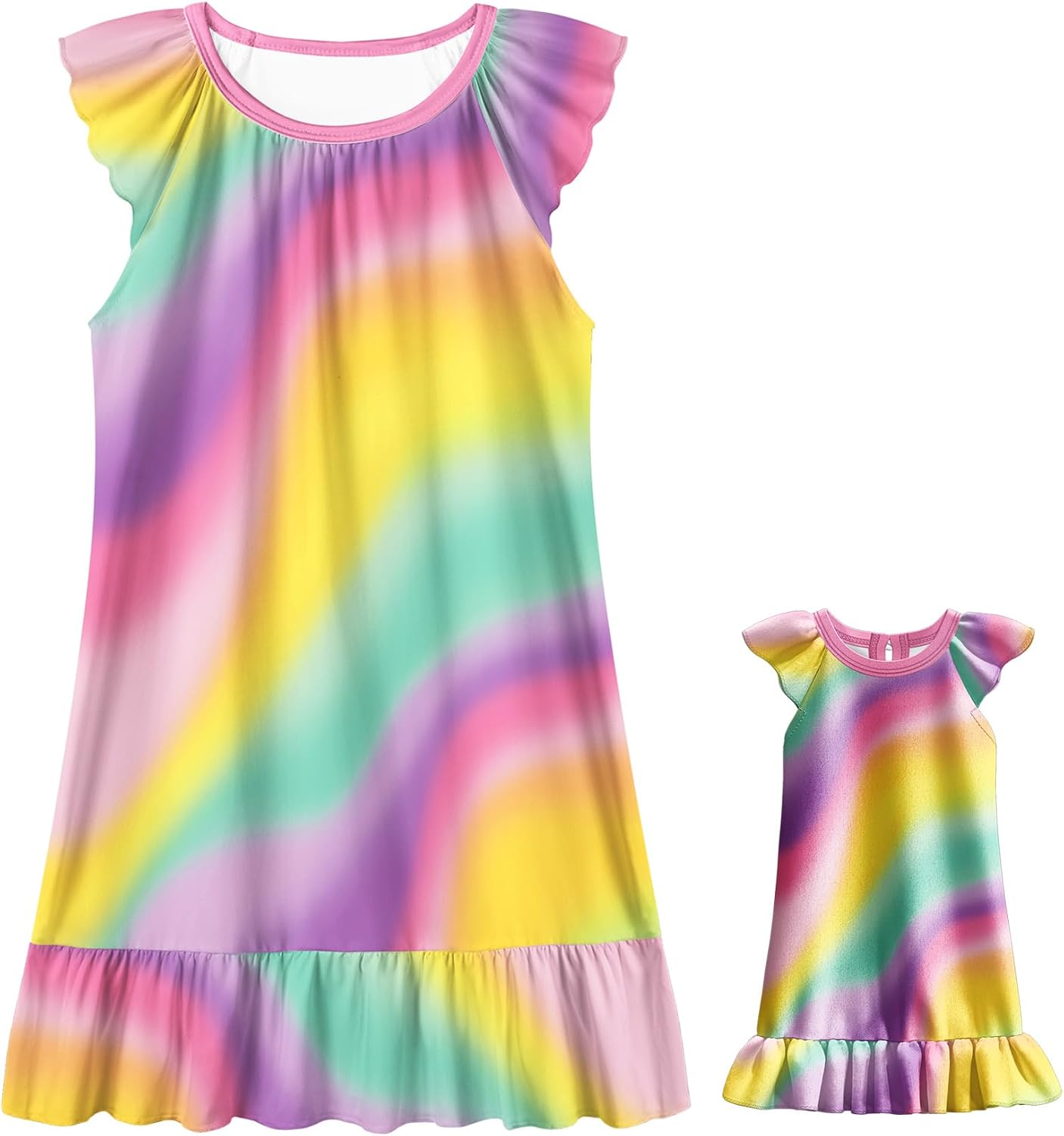 Detalle 2 de LQSZ Matching Nightgown Set with 18-Inch Doll Gown