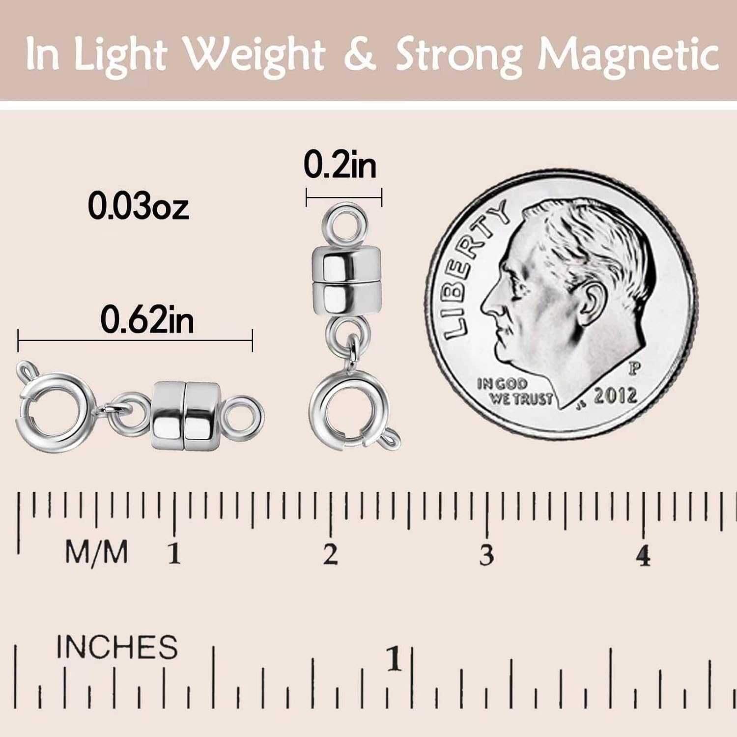 Thumbnail 2 de OHINGLT 01 Magnetic Necklace Clasps, Silver-Plated, 5 mm