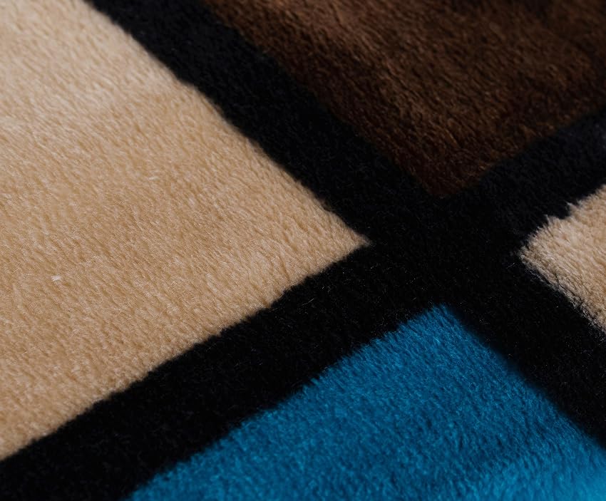 Detalle de Gözze - Manta Cachemira 500 g/m², 150x200 cm, Azul/Turquesa🧣