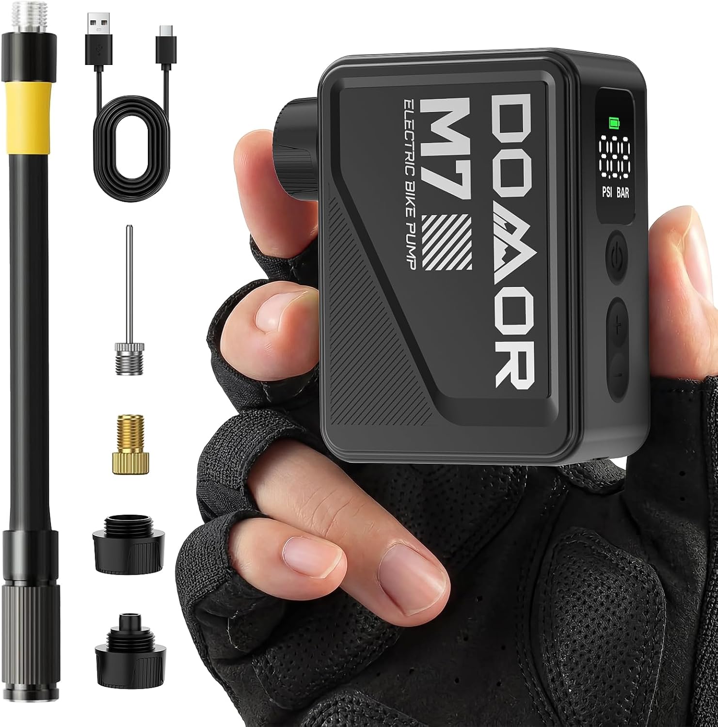 Imagen de Mini Bicycle Pump: 120 PSI Electric with Gauge and Auto Stop en OfertitasTOP