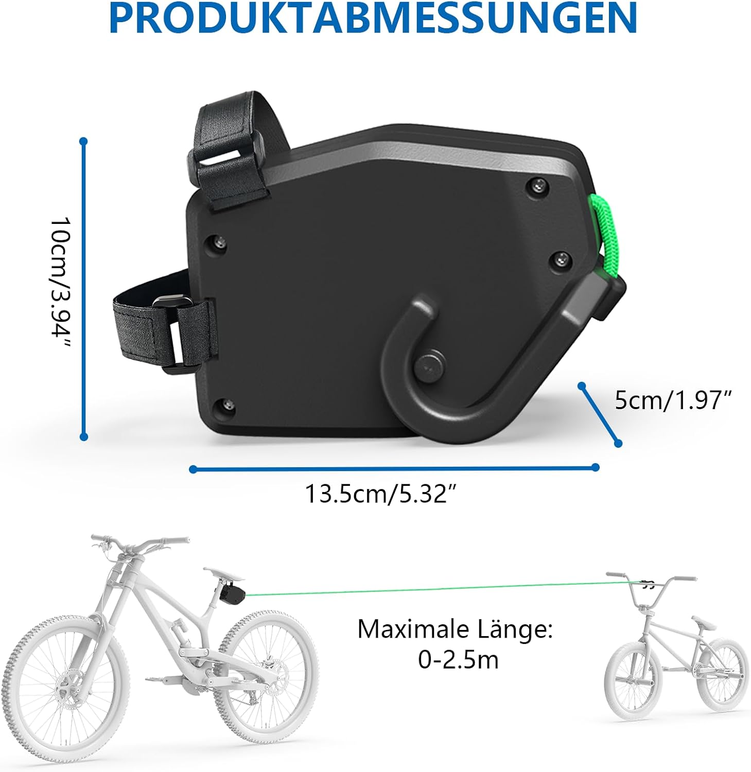 Thumbnail 6 de FIVAVA Fahrrad Abschleppseil für Kinder, 2,5 m einziehbar – Zugseil für Eltern-Kind-Radtouren