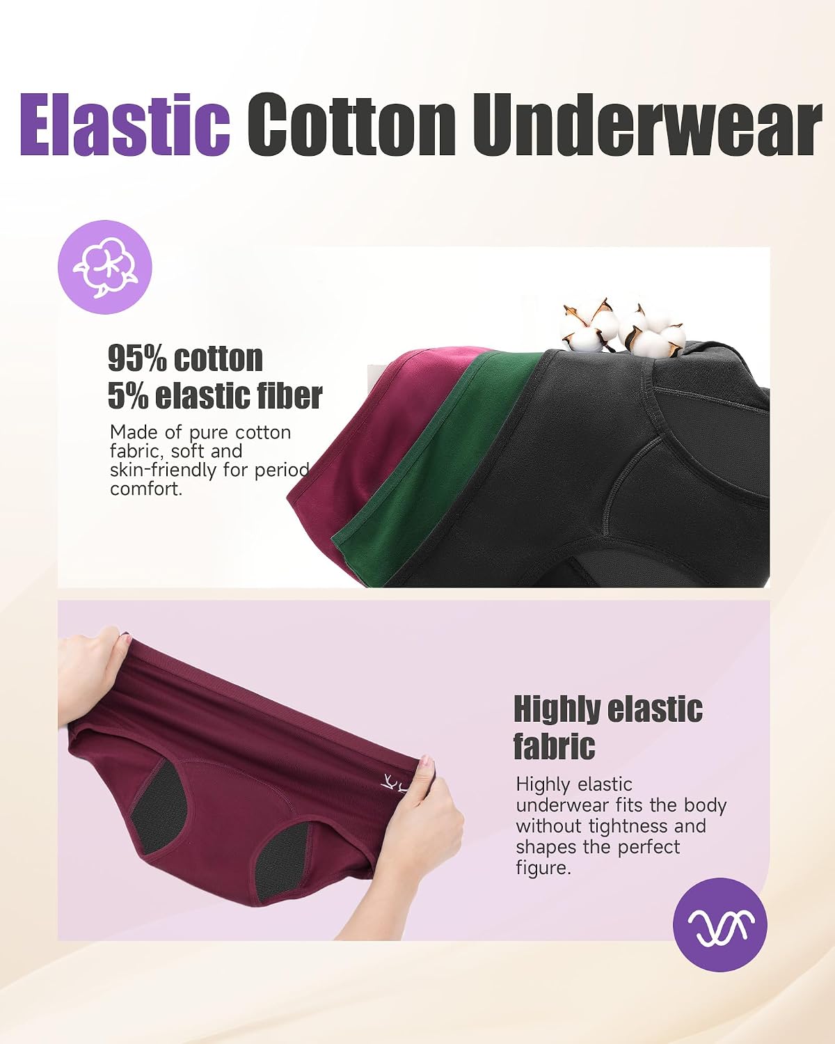Thumbnail 5 de TANSTC Period Pants for Women Heavy Flow 60ML Absorbency – Pack of 3