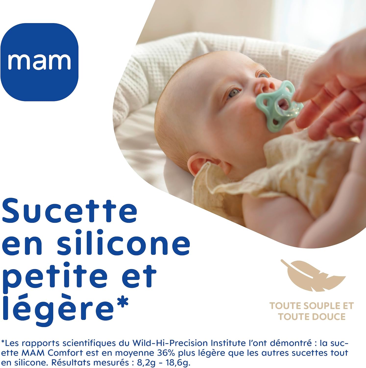 Detalle de MAM Sucette Comfort Rose/Beige – Lot de 2 tétines pour Bébé 2–12 mois