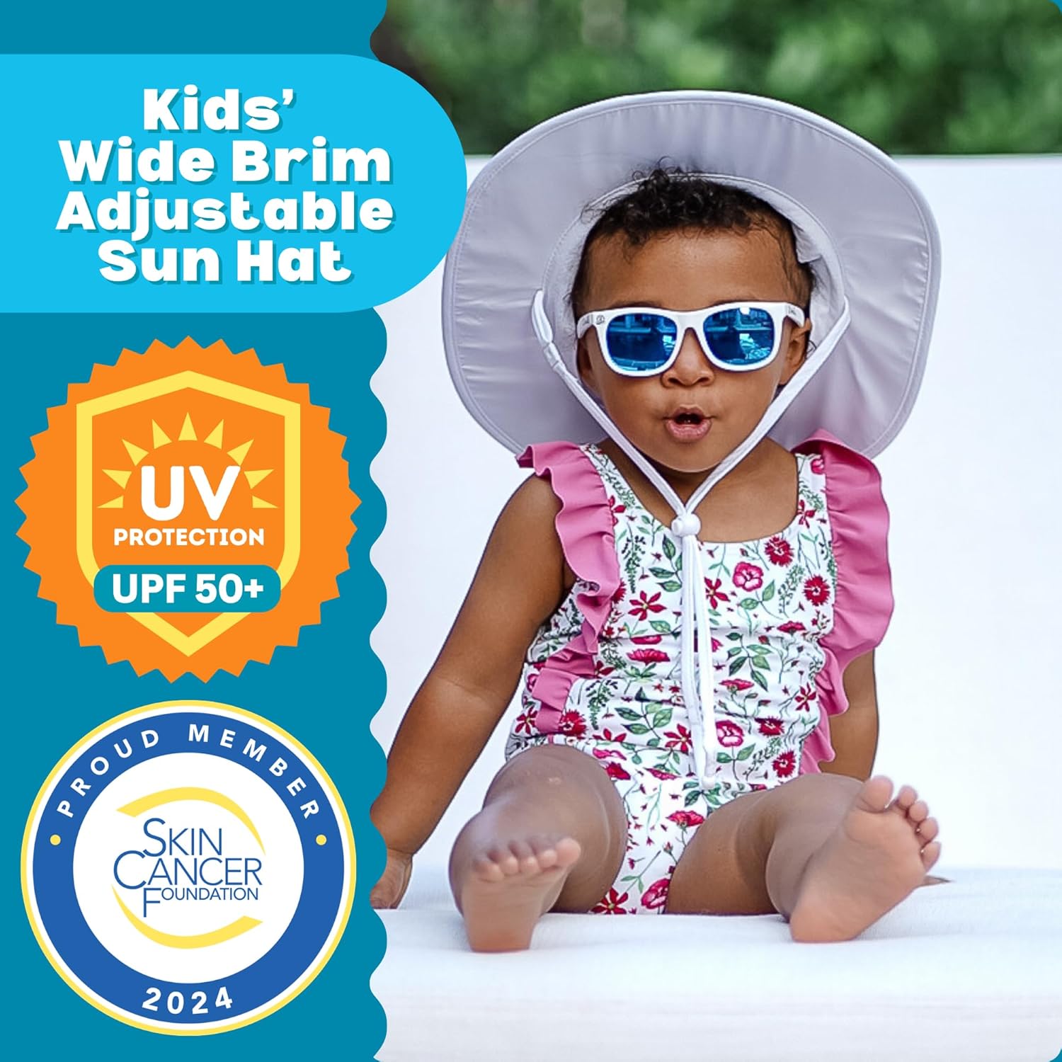 Detalle 2 de SwimZip Wide Brim Sun Hat with UPF 50+ Protection for Baby to Kids