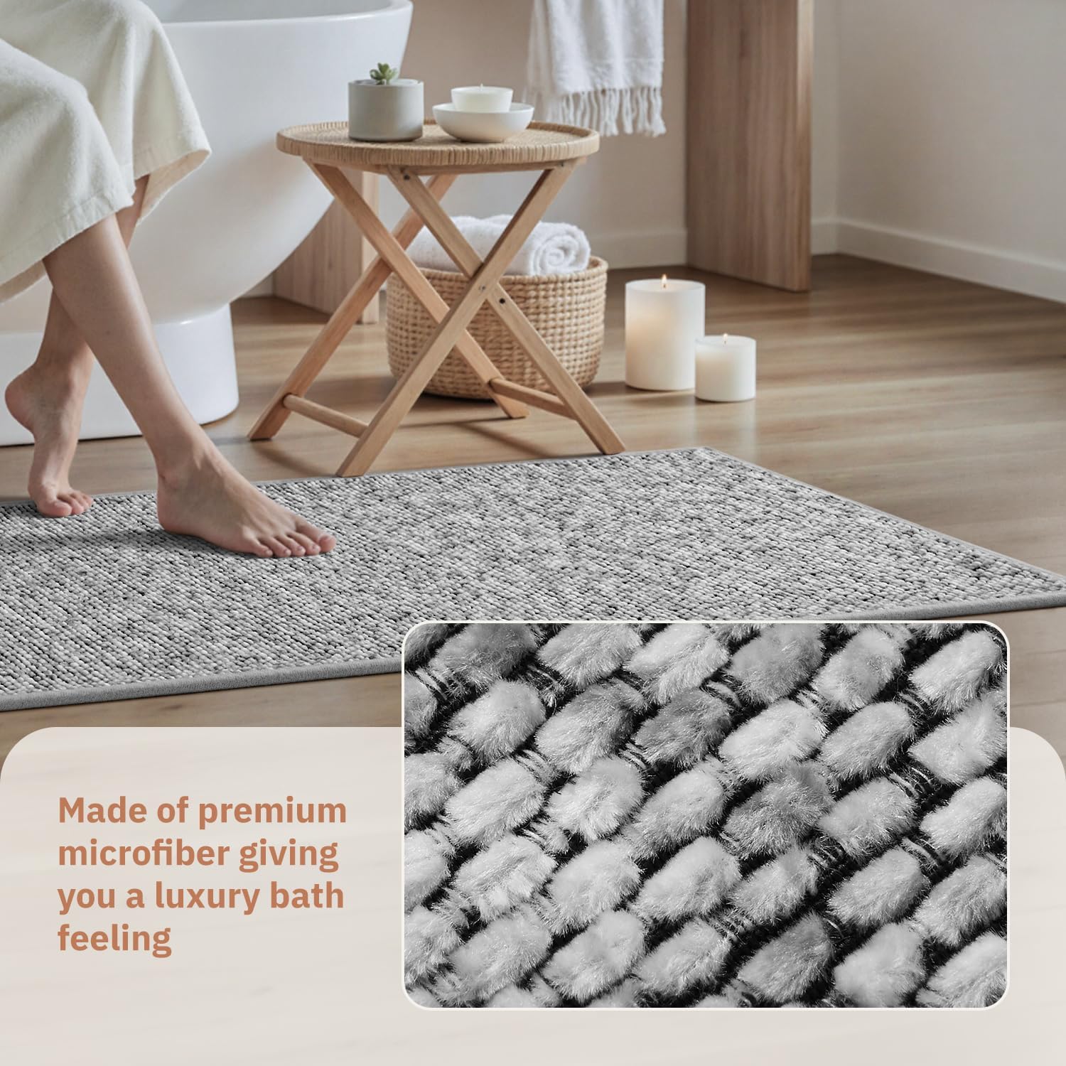 Thumbnail 6 de PADOOR Thin Bathroom Runner 17"x59" braided bath mat
