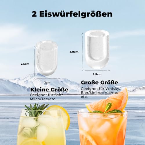Detalle de Acmeenjoy Eiswürfelmaschine 9 Würfel in 6–8 Min, 12kg/24h, Selbstreinigende