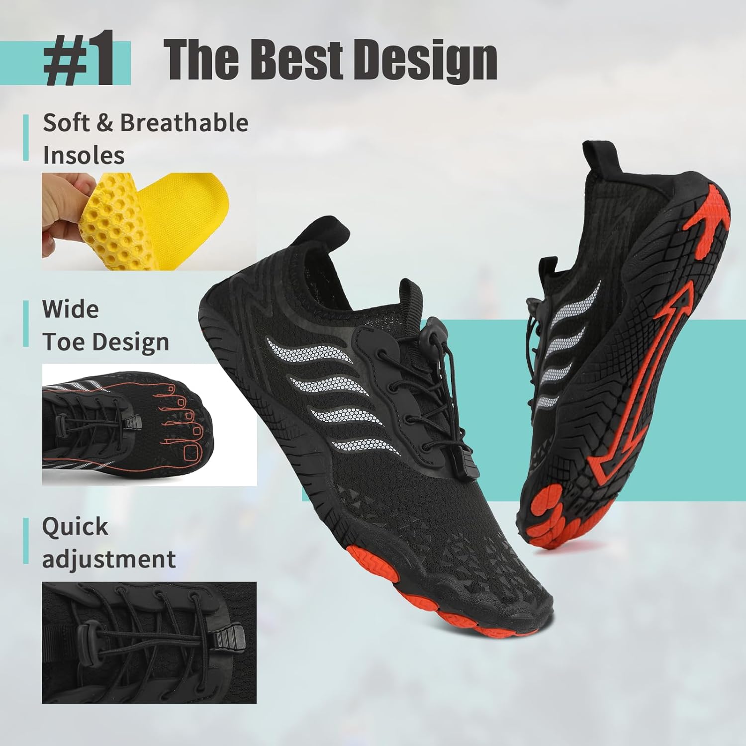 Detalle de Unisex Quick-Drying Barefoot Water Shoes with Elasticated Collar & Adjustable Ankle Buckle