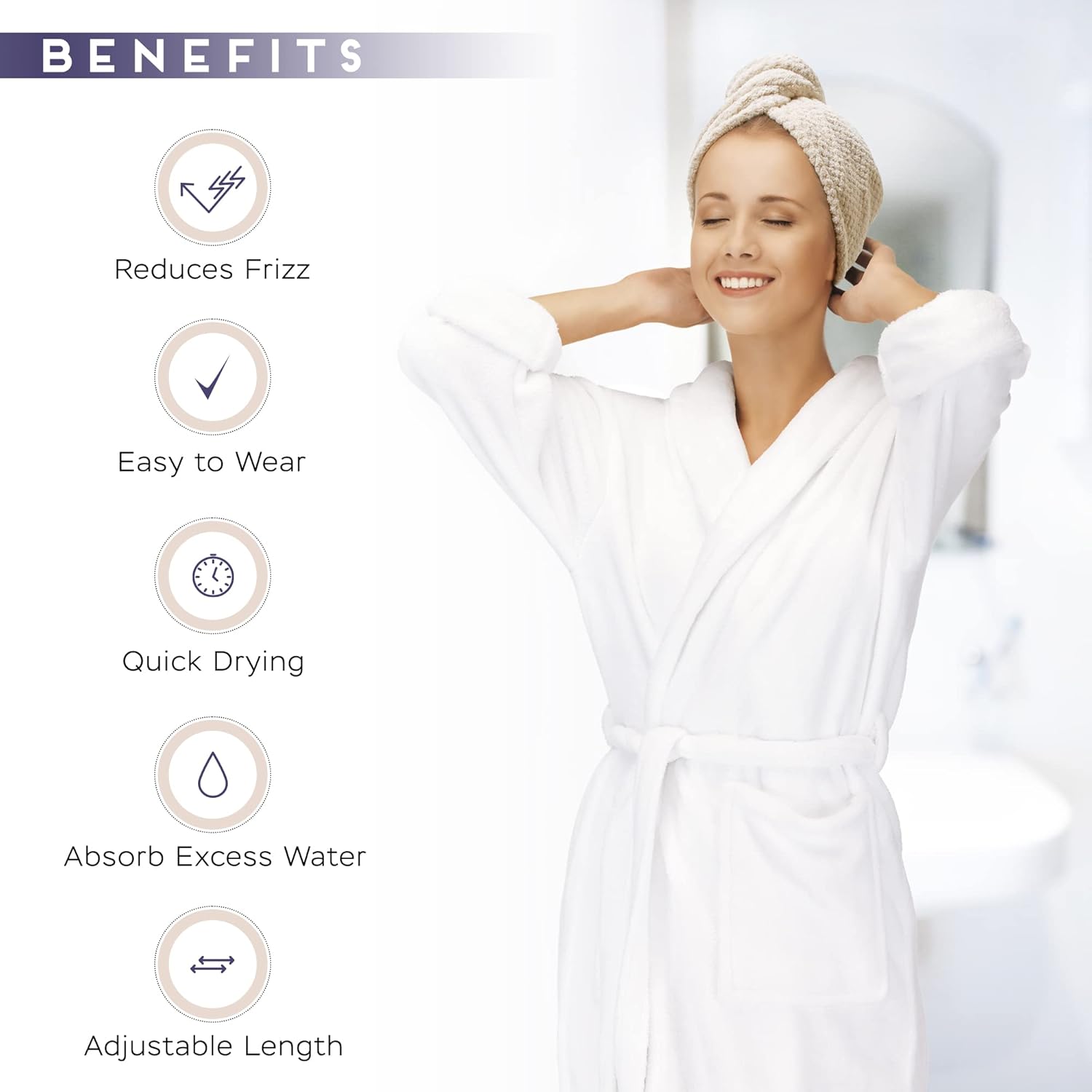 Detalle 2 de SimpleField Microfiber Hair Towel Wrap 2-pack 🧖♀