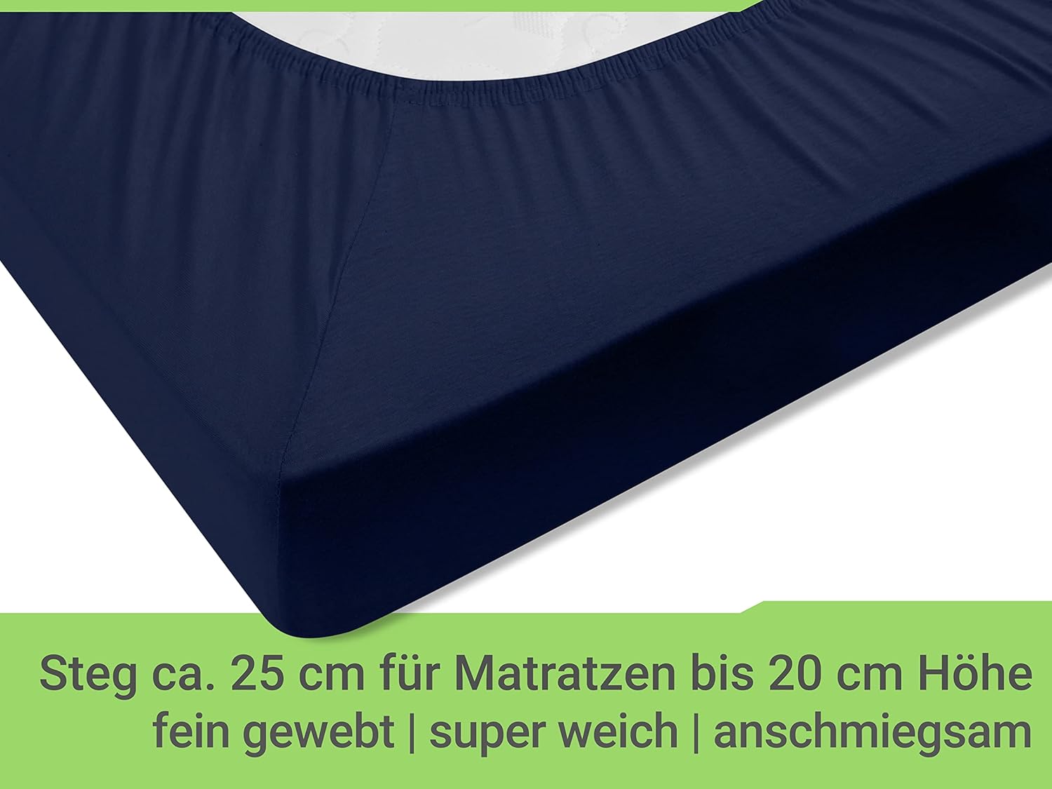 Thumbnail 4 de Emily's Check – Lot de 2 draps-housses coton 90x200 cm, bleu marine