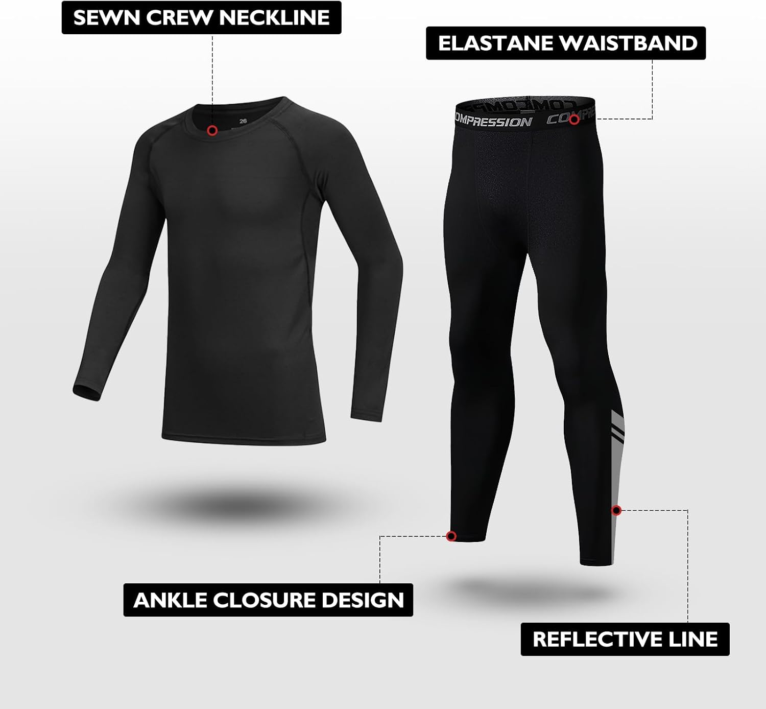 Thumbnail 1 de Kids Base Layer Fleece-Lined Compression Set 1️⃣