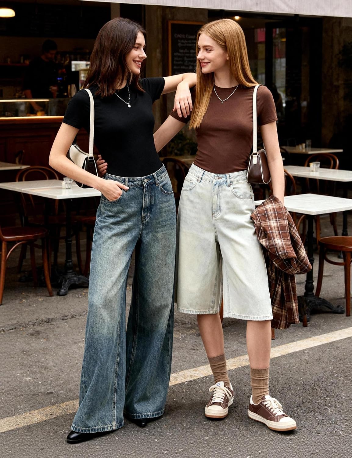 Detalle de CE' CERDR Women's Crew-Neck T-Shirts, Fitted Stretch Short-Sleeve Tops