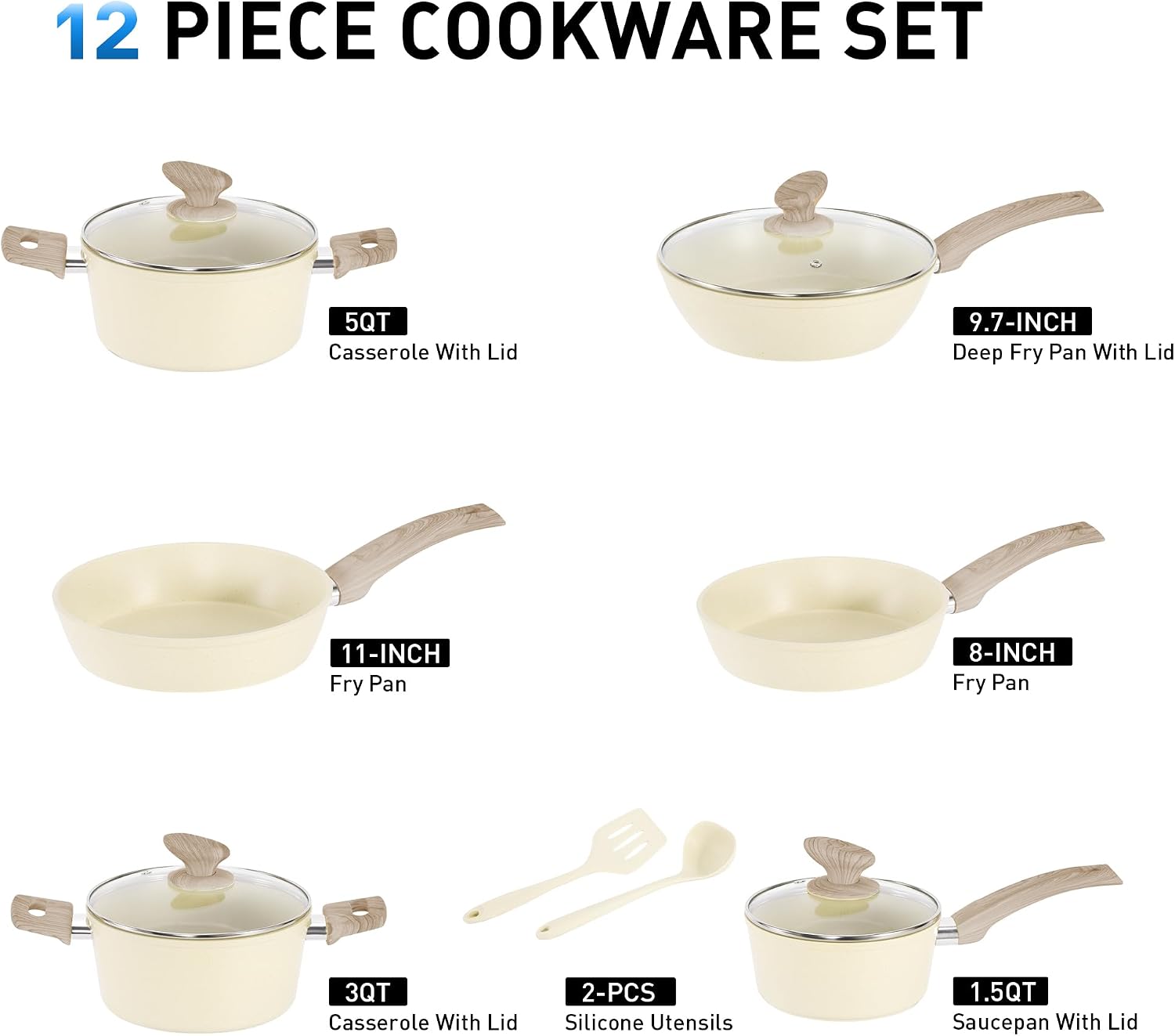 Thumbnail 3 de Kitchen Academy 12-Piece Nonstick Set