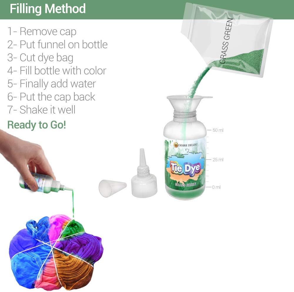 Detalle de Desire Deluxe Tie Dye Kit – 9pc Colour Dye Set for Fabric and Clothes