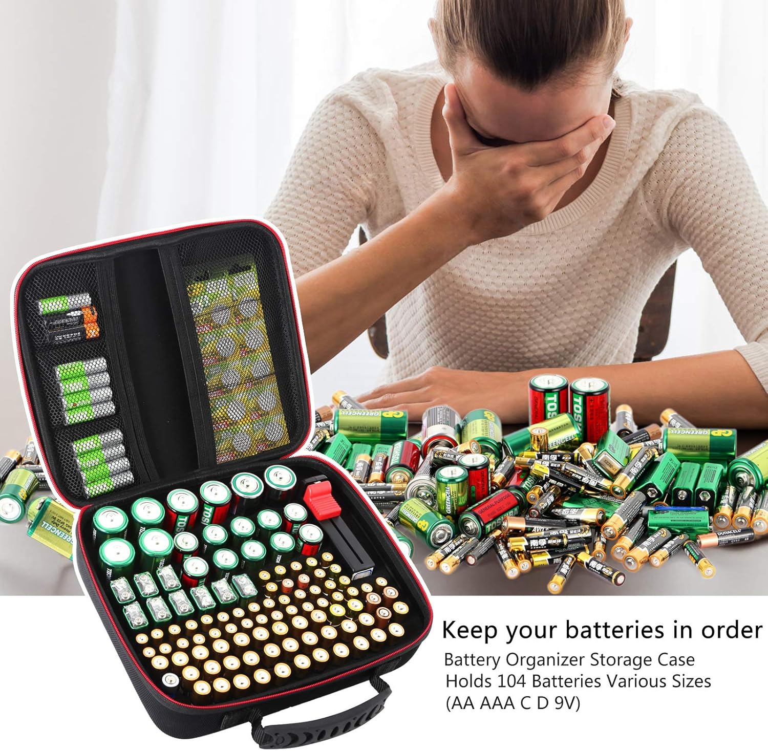 Detalle 2 de Glamgen BT168 battery organiser case 104-capacity