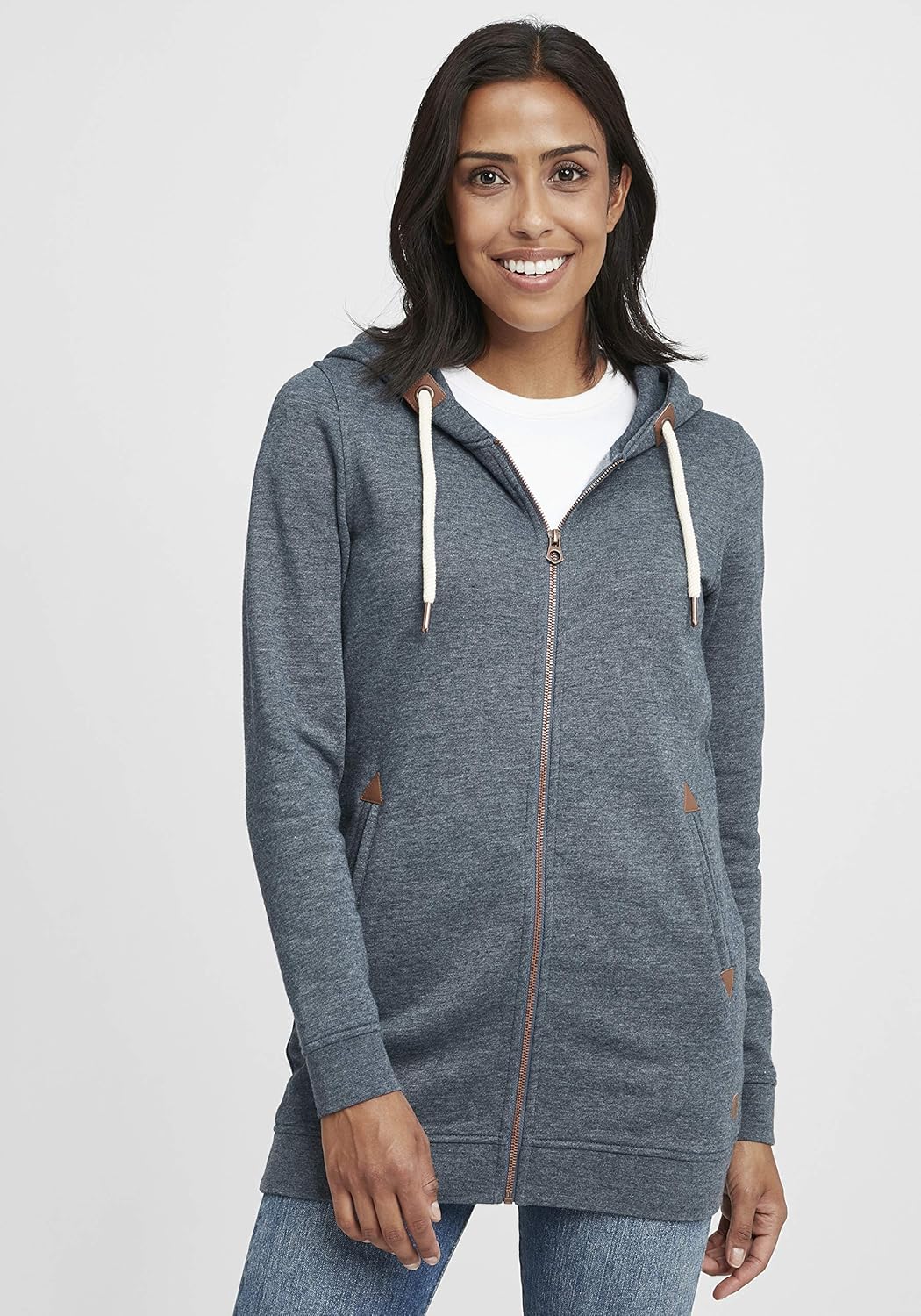 Thumbnail 1 de OXMO Vicky Straight Zip Damen Sweatjacke mit Kapuze – Regular Fit Hoodie zum Reinschlüpfen