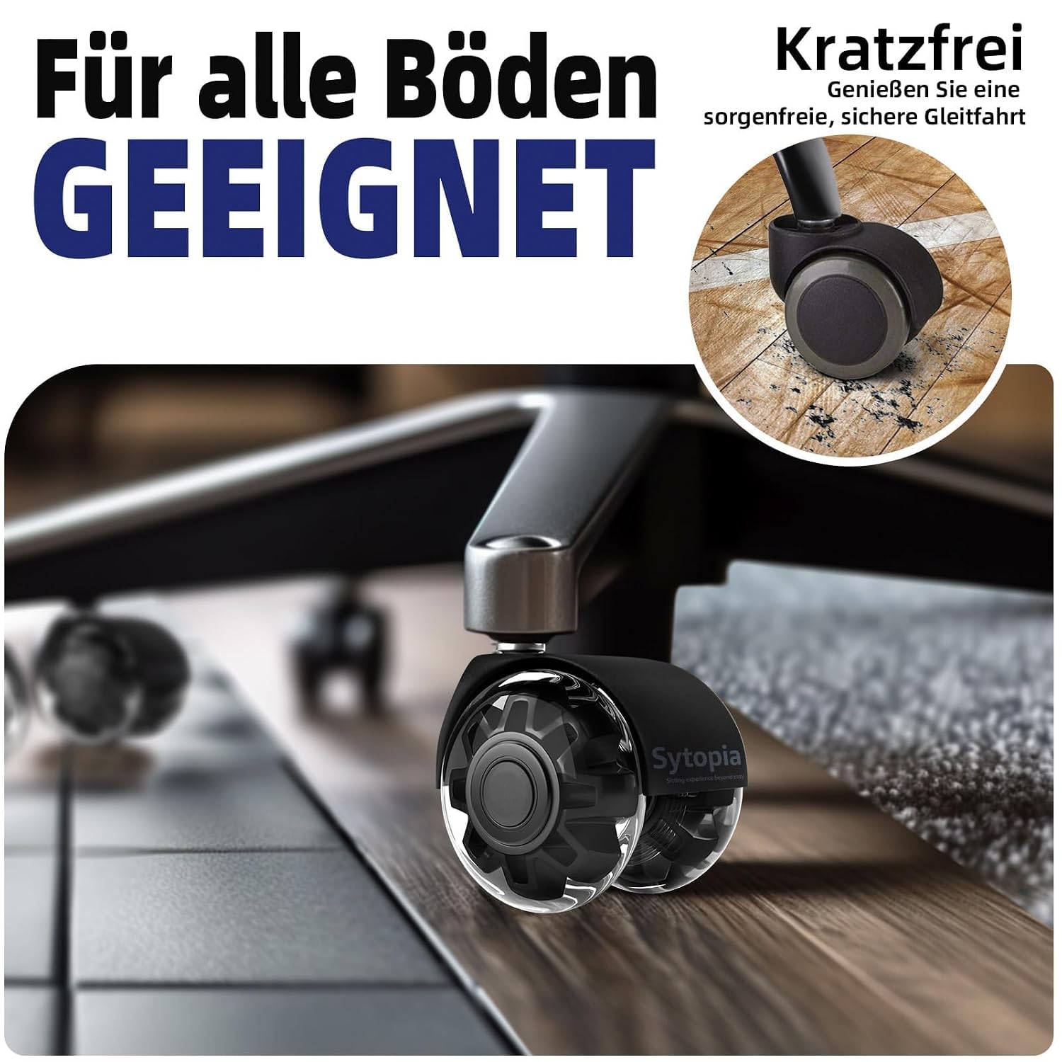 Detalle 2 de Sytopia Bürostuhl Rollen 11 x 22 mm 5er Set