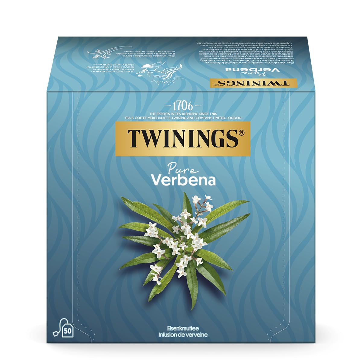 Detalle de Twinings Kräutertee mit Eisenkraut PURE VERBENA – Aromatischer Tee im Beutel (50 Stk., 75 g)