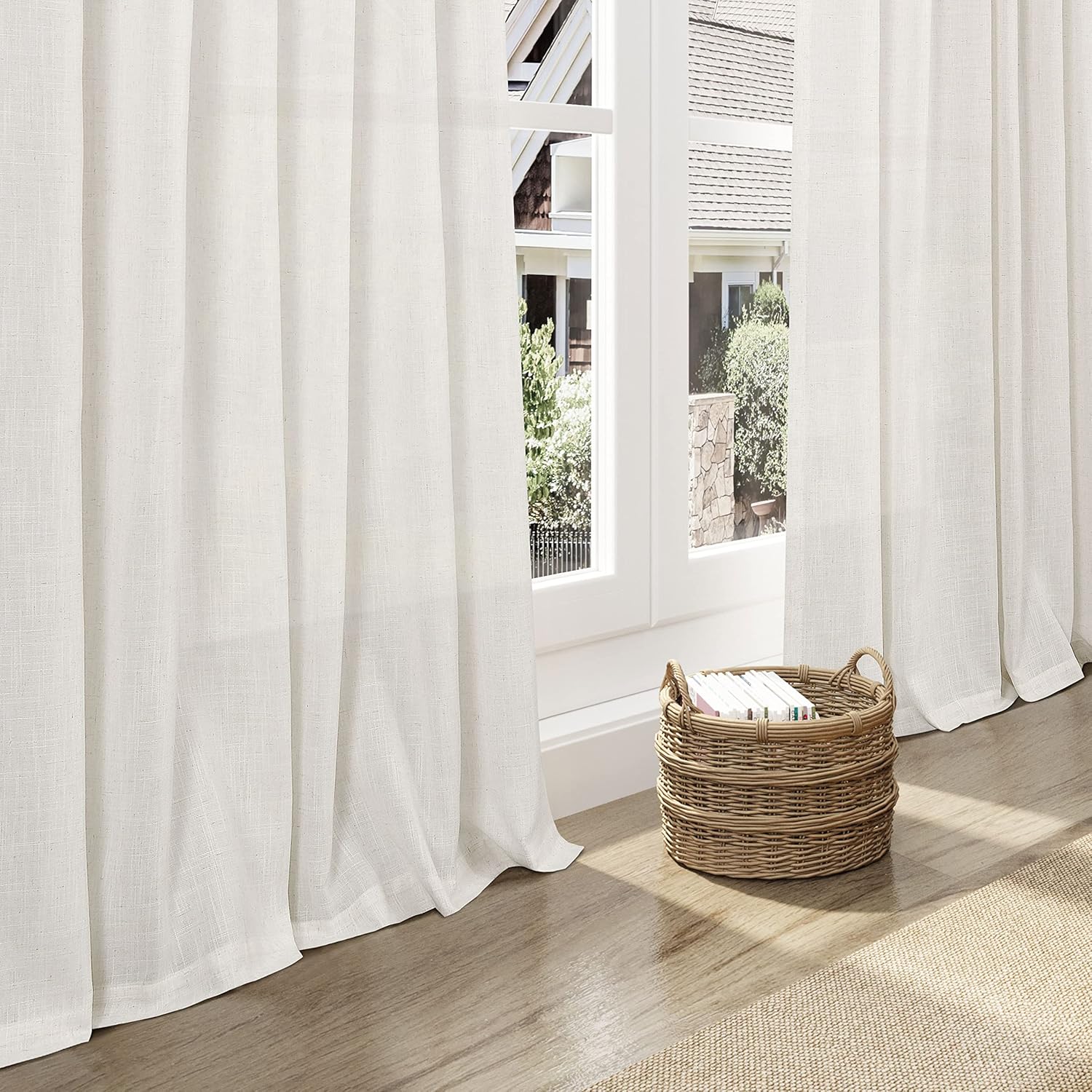 Thumbnail 5 de Cream Linen Back Tab Curtains 84 Inch 📐