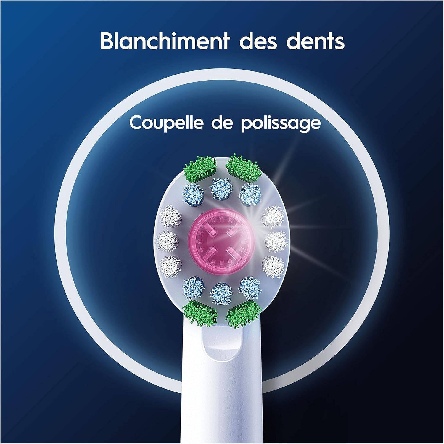 Detalle de Oral-B Brossettes de Rechange 3D White – Lot de 8 (Blanches) pour brosse à dents électrique