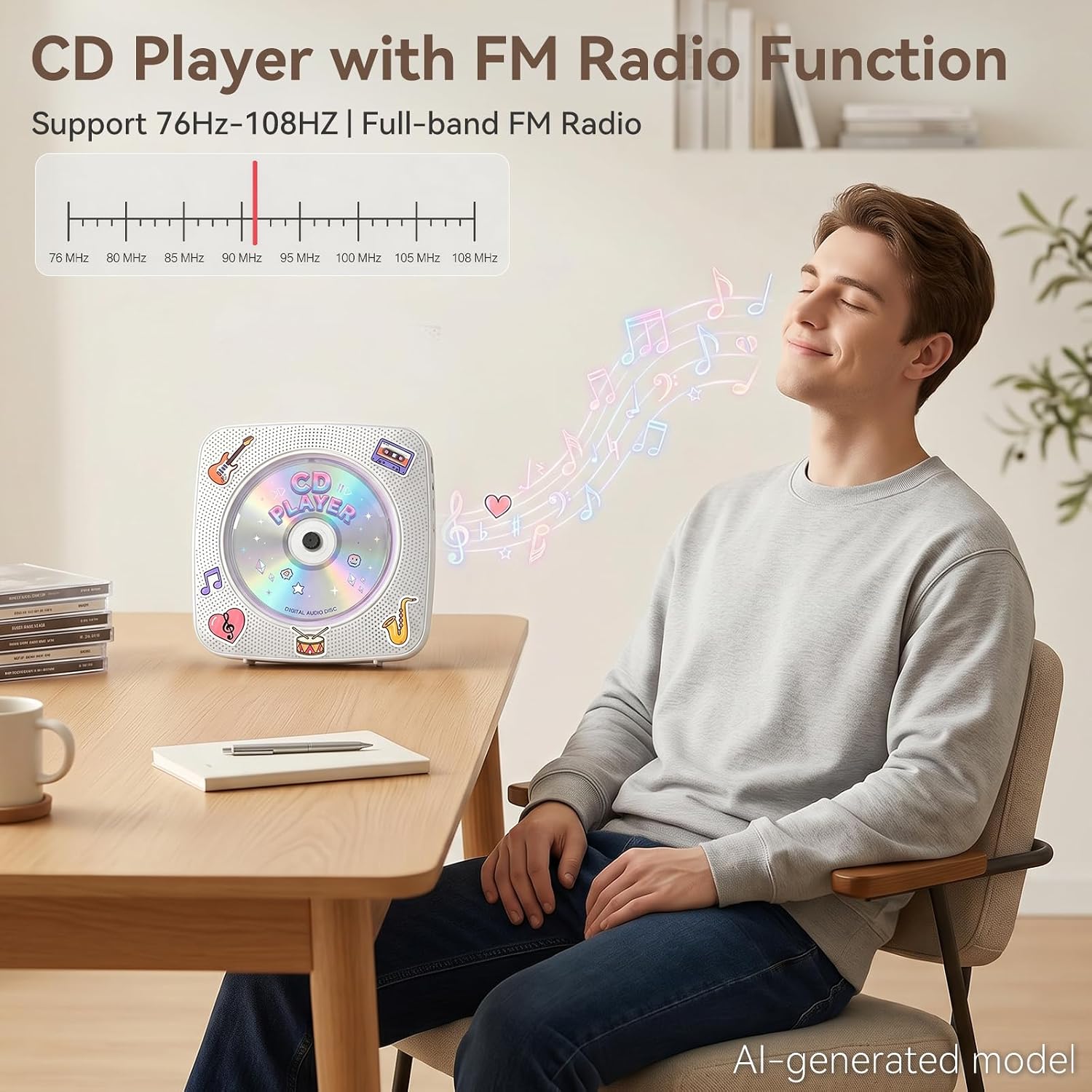 Thumbnail 5 de Kegaudio Desktop Wall CD Player 1800mAh