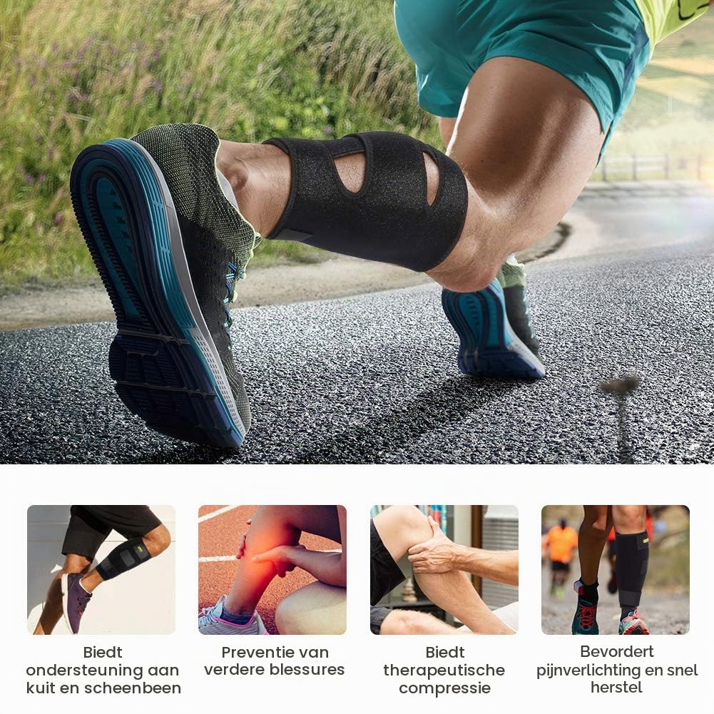 Detalle de Yosoo Health Gear verstelbare kuitbandage van neopreen met drie sluitbanden
