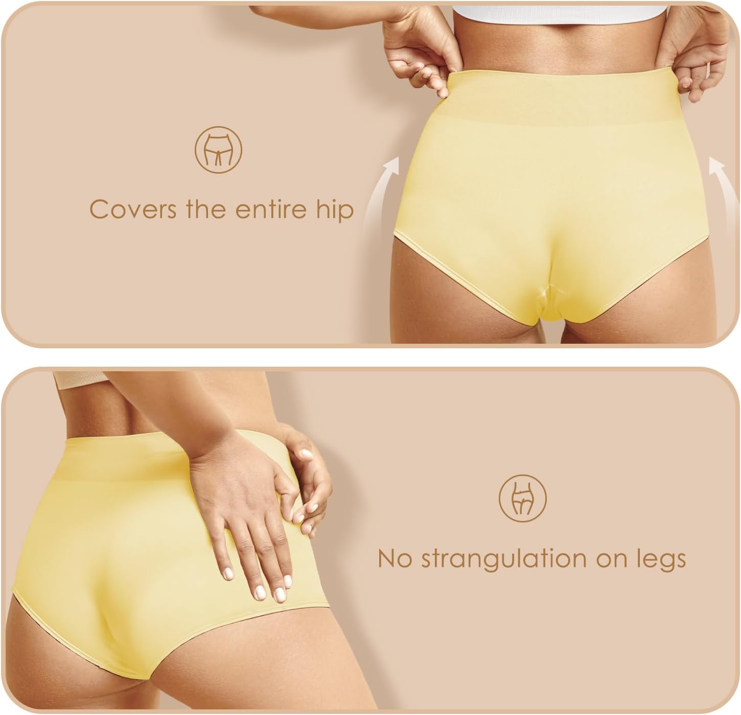 Detalle de YouShow Women's High Waist Cotton Knickers – 5 Pack