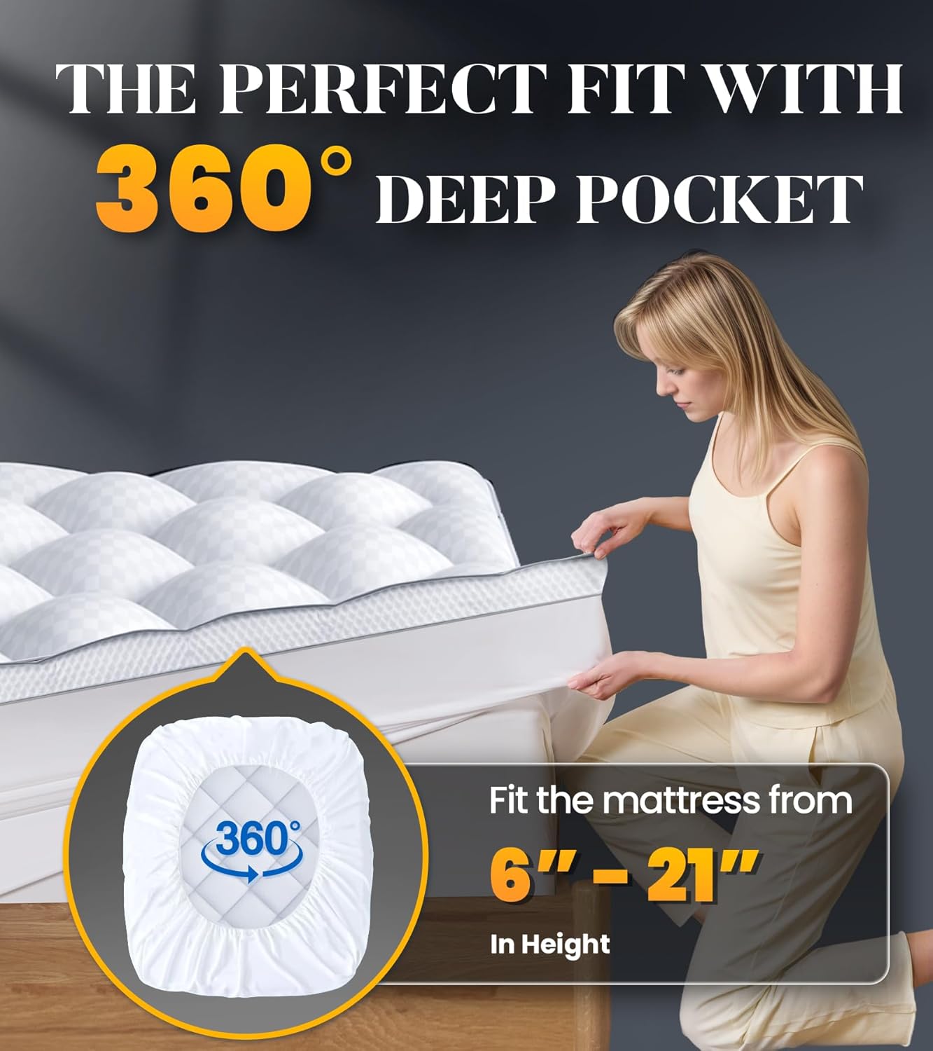 Thumbnail 4 de 3 Inch Ultra-Fluffy Memory Foam Topper Queen