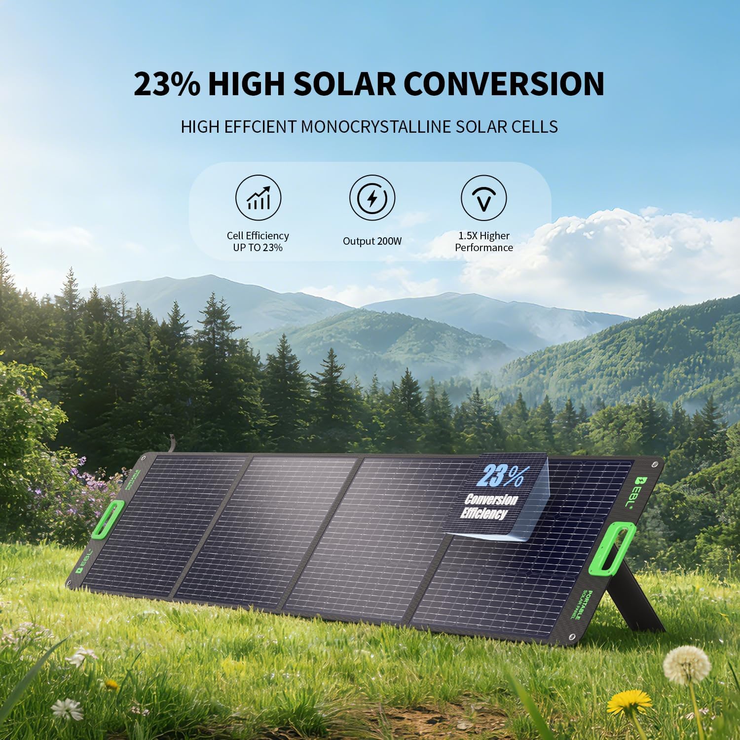 Thumbnail 1 de EBL 200W Portable Solar Panel for Power Station