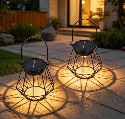Detalle de Dehobo Solarlampen für Außen Hängend & Stehend, IP65 wasserdicht – 2 Stück