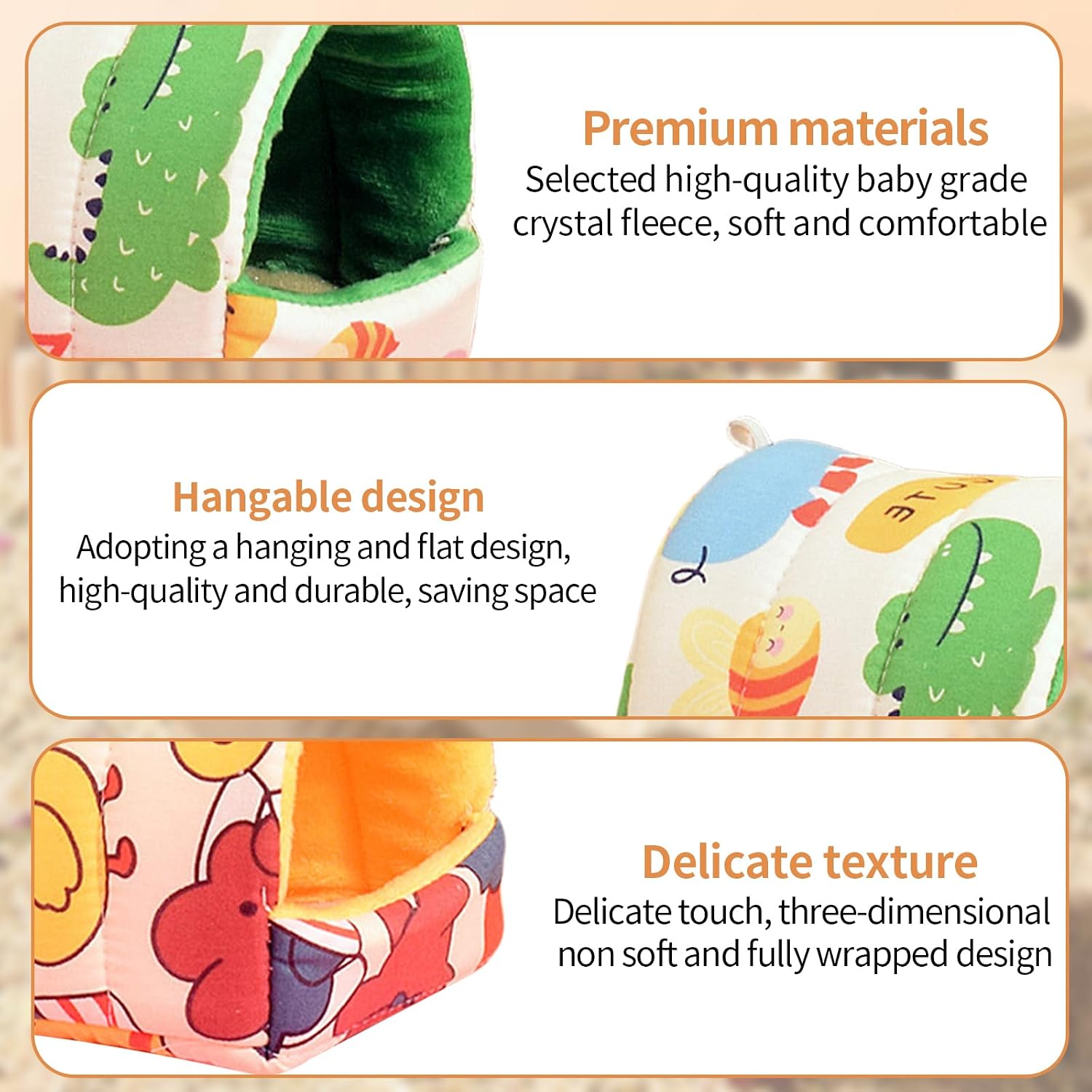 Detalle de 2-Pack Guinea Pig Bed and Hideout (19x18 cm) – Warm, Washable Small Animal House