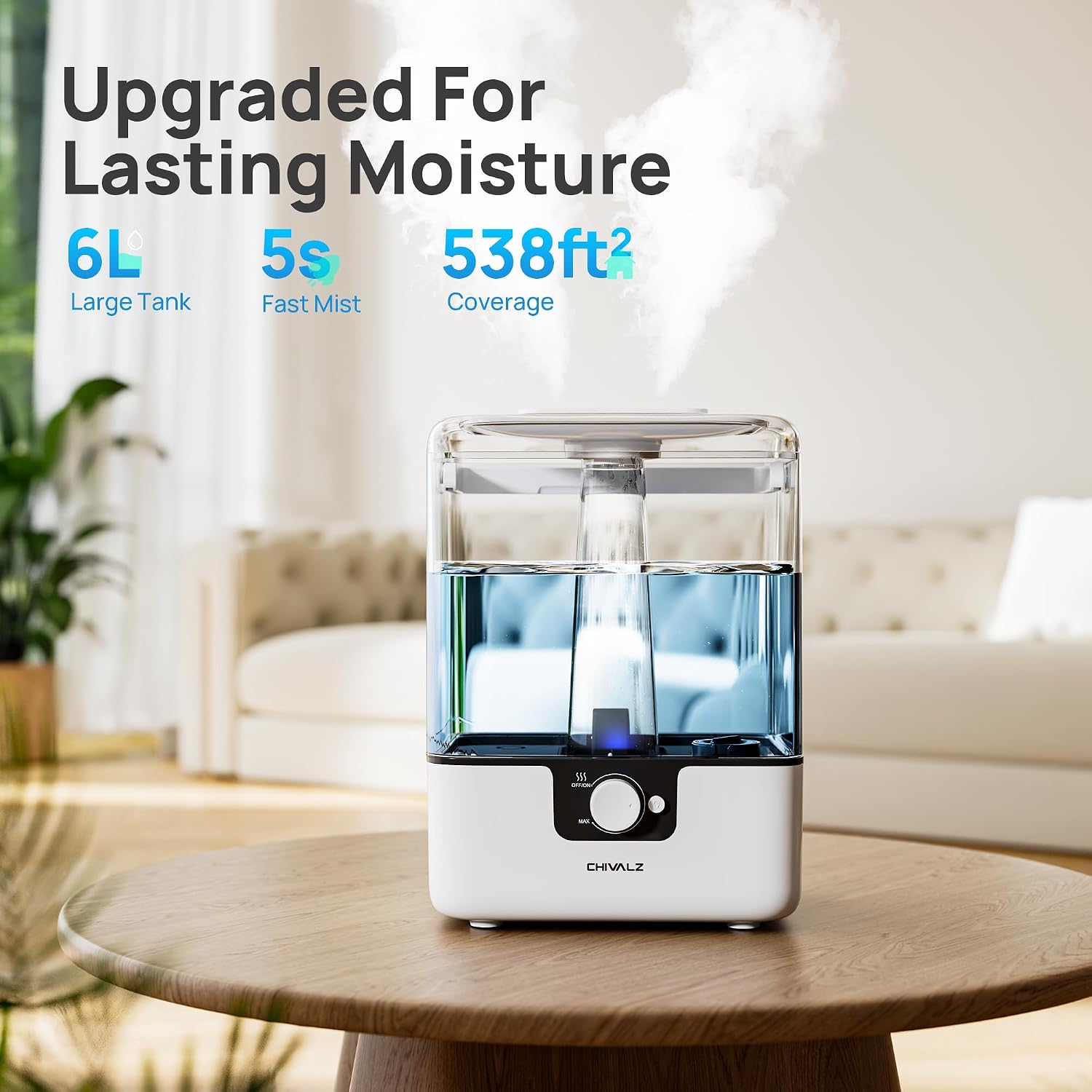 Detalle de CHIVALZ cool mist humidifier 6L