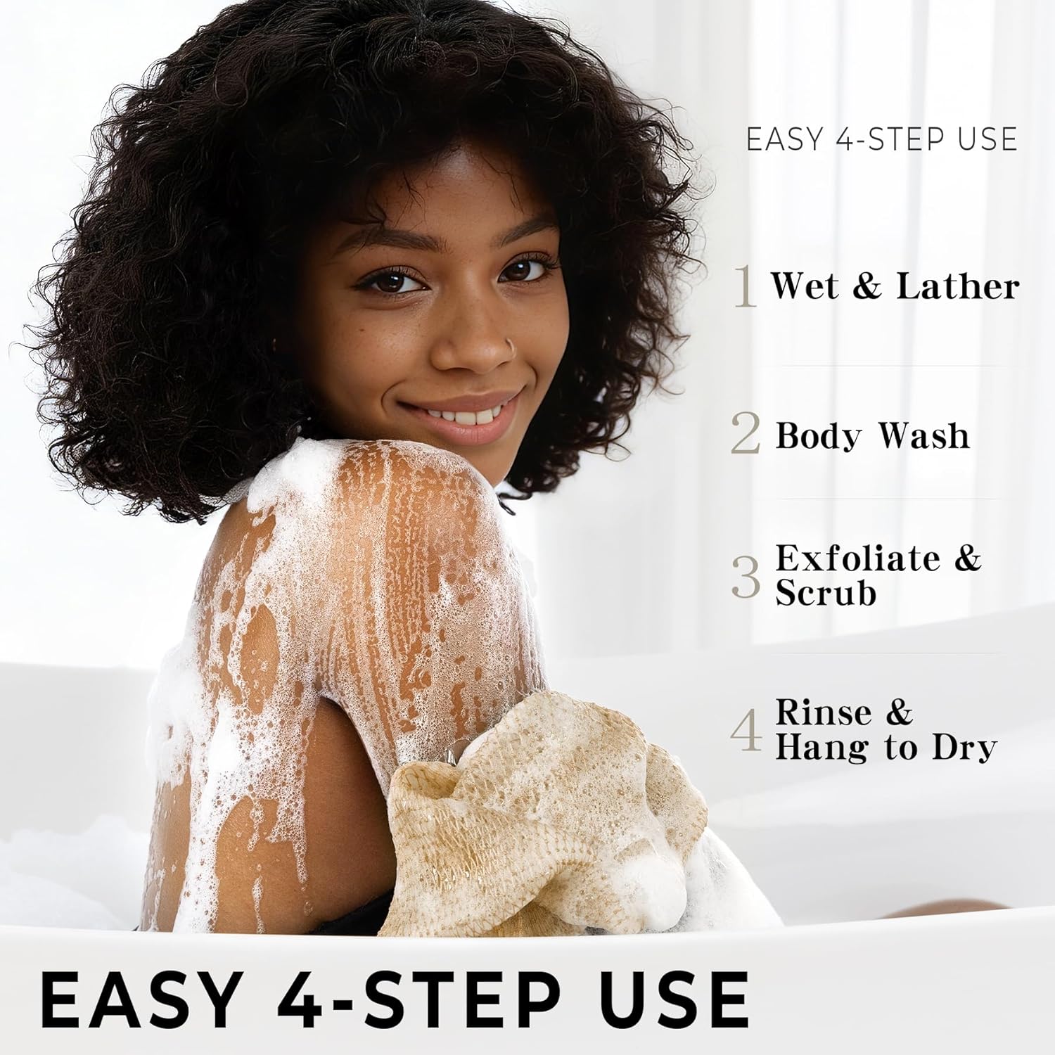 Detalle de African Net Sponge Authentic: 3-Piece Exfoliating Back Scrubber Set