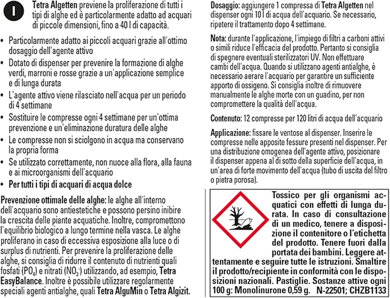 Thumbnail 6 de Tetra Algetten 12 compresse ad effetto lungo per prevenire la proliferazione delle alghe