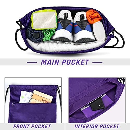 Thumbnail 2 de CHEPULA Drawstring Gym Bag, Large Purple Waterproof Sports Backpack
