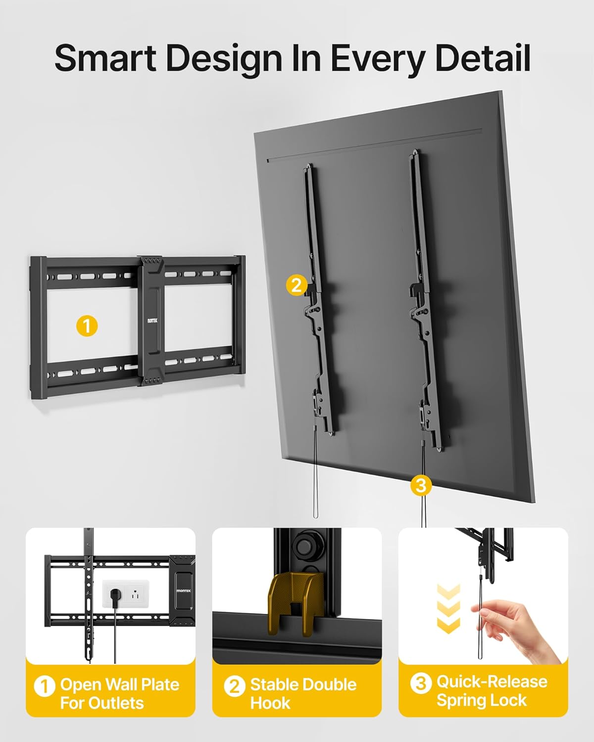 Thumbnail 6 de monTEK Heavy Duty Tilt TV Wall Mount 200 lbs