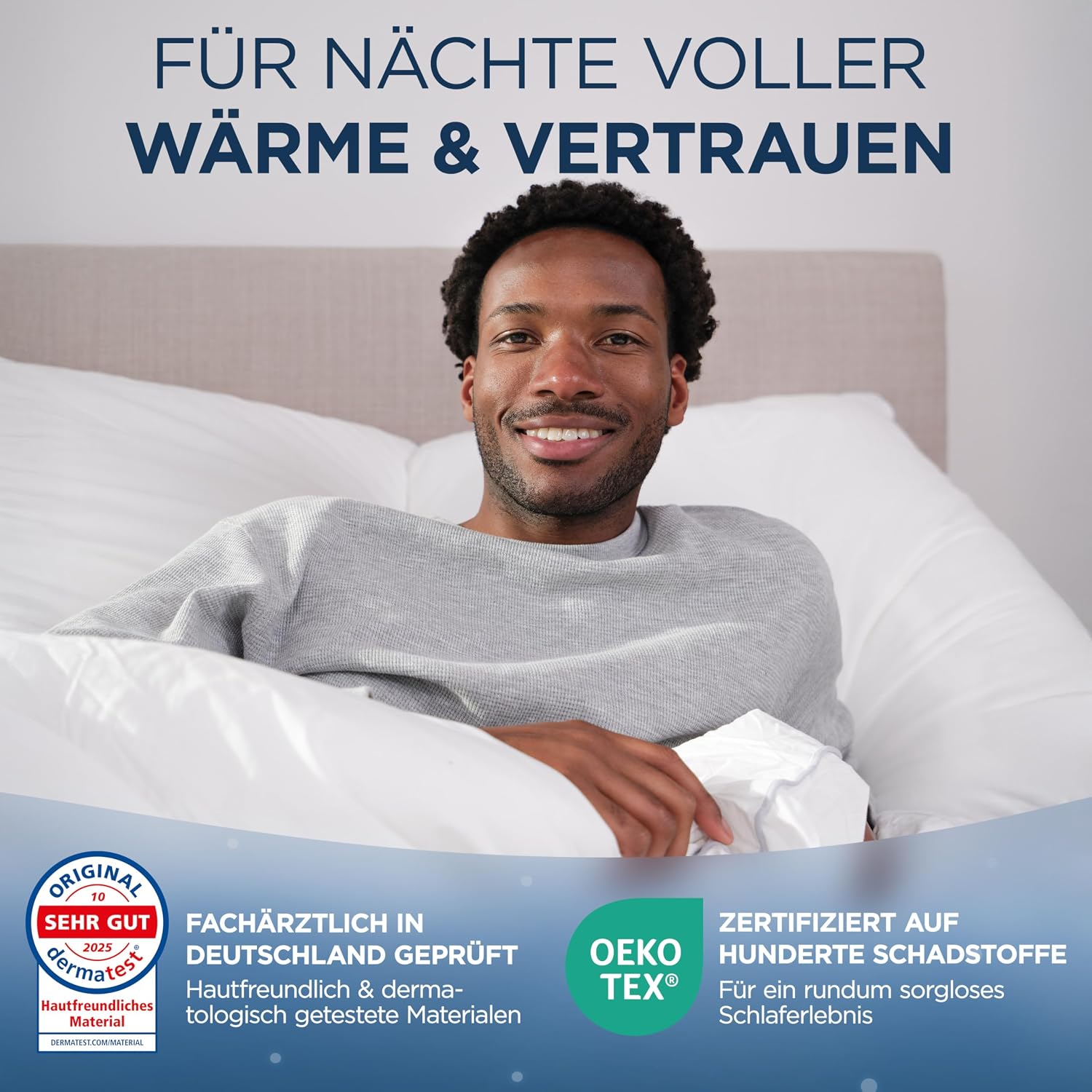 Thumbnail 4 de Samthus Premium Bettdecke 200x200 cm – ganzjährig, Oeko-Tex & Dermatest zertifiziert, Bezug aus 100% Baumwolle