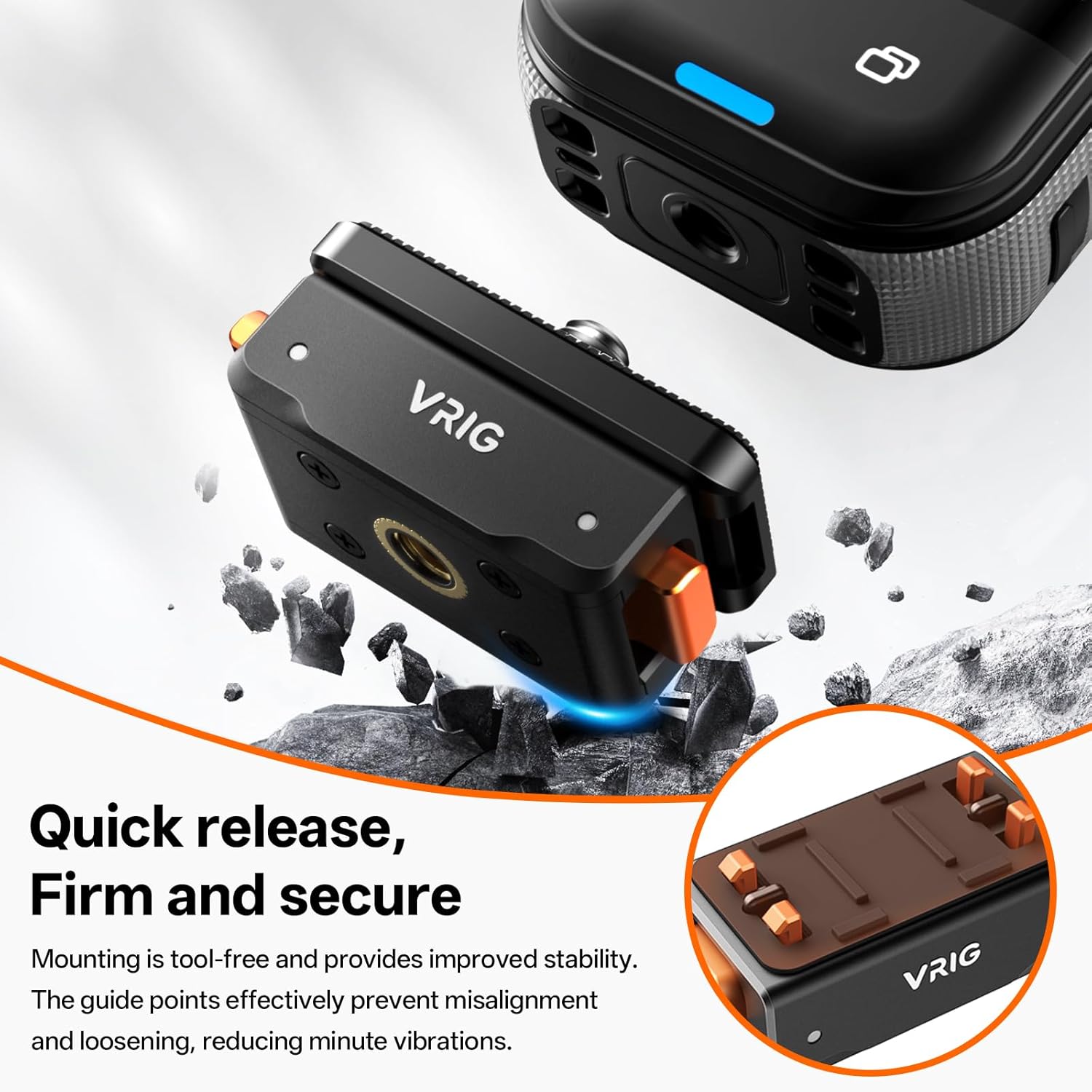 Thumbnail 2 de VRIG Magnetische Schnellwechselhalterung für Insta 360 X5 / Ace Pro 2 – Schnellmontageplatte mit Magnetbasis und 1/4" Schraubenloch
