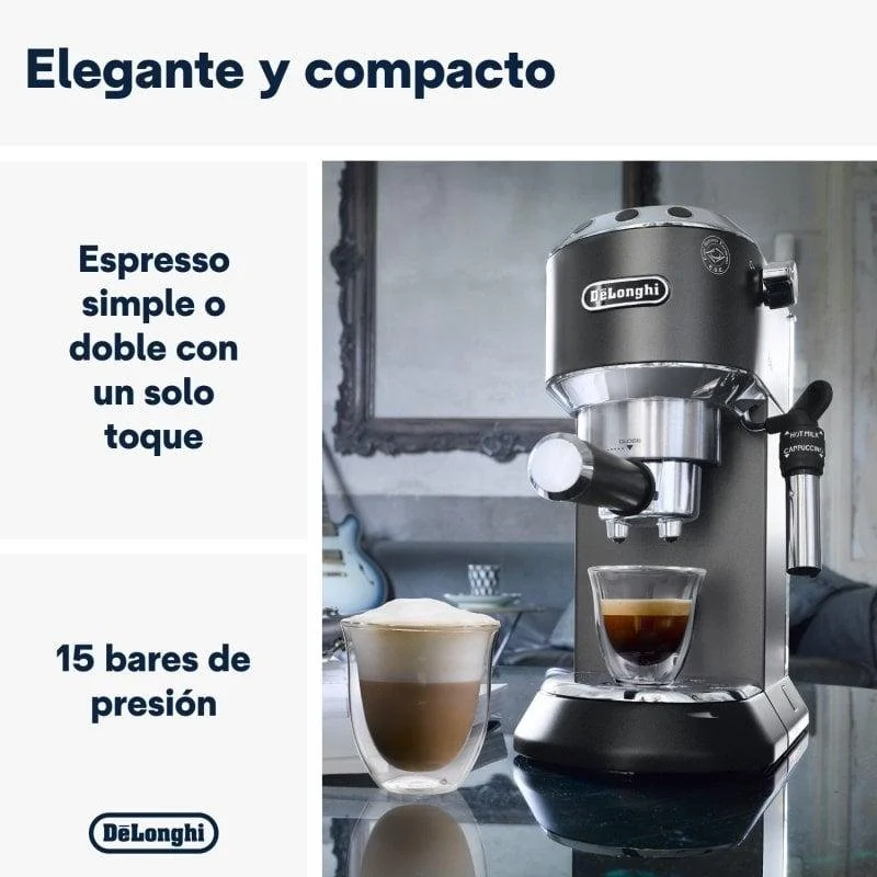 Thumbnail 3 de DeLonghi Dedica EC685.BK Cafetera espresso 15 bar
