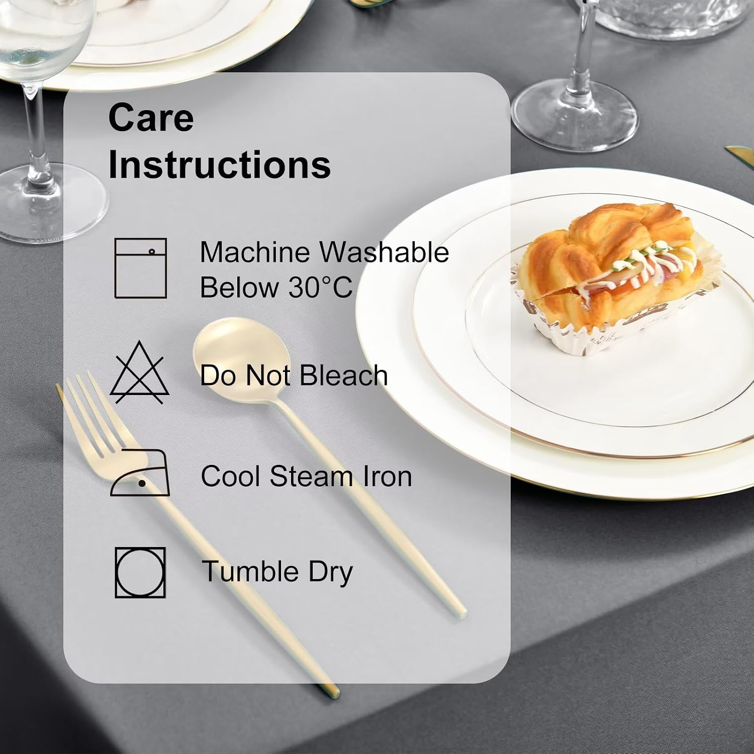 Detalle 2 de DWCN Nappe Ronde Anti-Taches Lavable et Imperméable 140 cm – Gris Clair