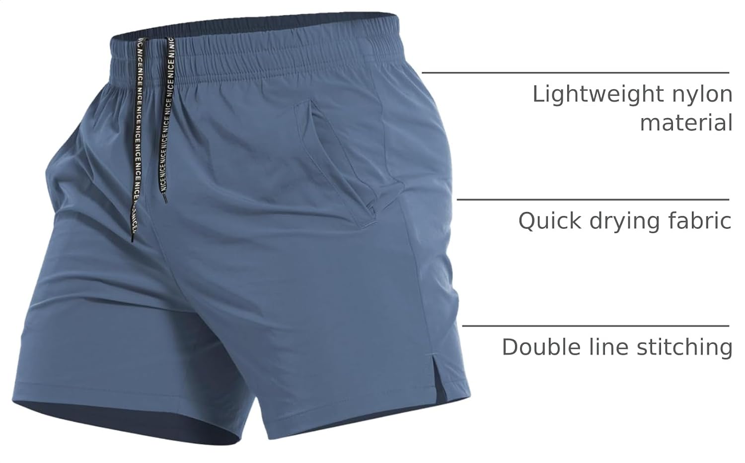 Detalle 2 de CANGHPGIN Men's Workout Athletic Shorts 5 Inch Inseam with Multiple Pockets and Quick-Dry Nylon