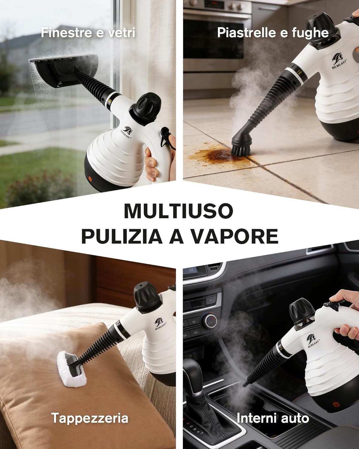 Thumbnail 6 de MLMLANT Pulitore a vapore: potente, portatile e accessoriato per tappezzeria, sedili auto e casa