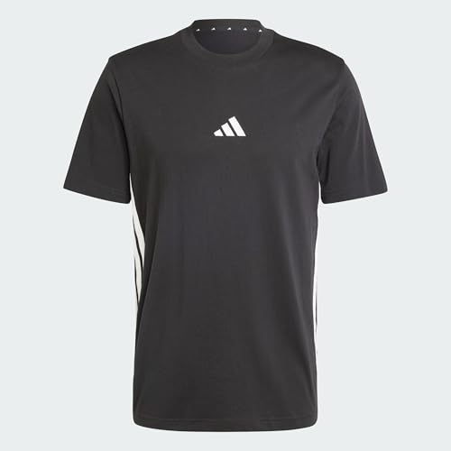Thumbnail 5 de Camiseta adidas Uomo Essential Three Stripes de algodón con cuello redondo (Black/White) talla XXL