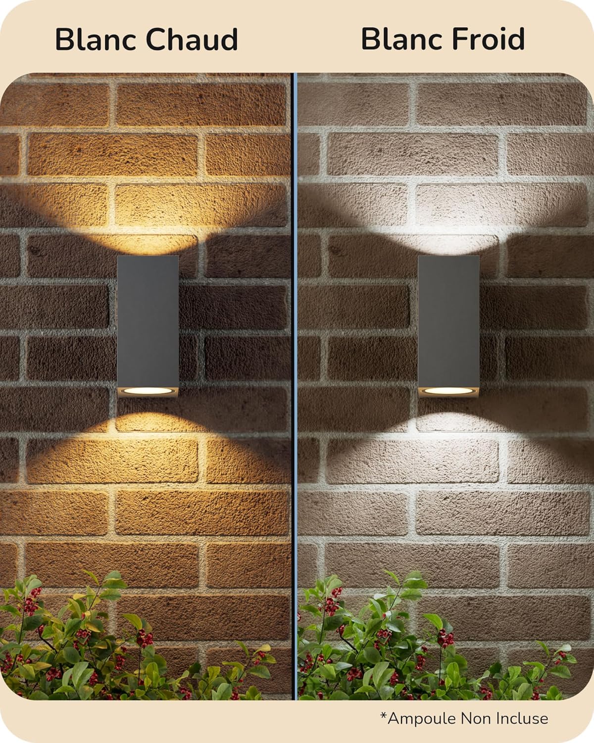 Detalle de EDISHINE Applique Murale Extérieure IP44 — Gris Foncé, GU10, 15 x 6,5 x 9,2 cm