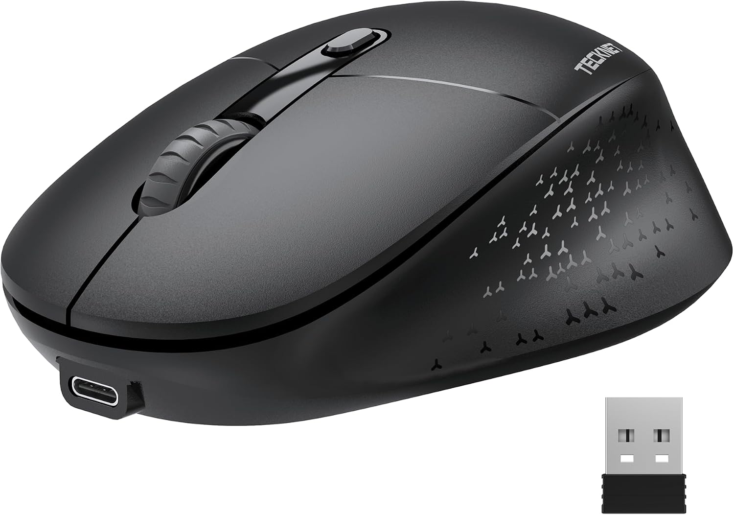 Detalle de TECKNET Silent Wireless Mouse: Multi-Device Ergonomic 2.4G/Bluetooth (BT 5.2/3.0)