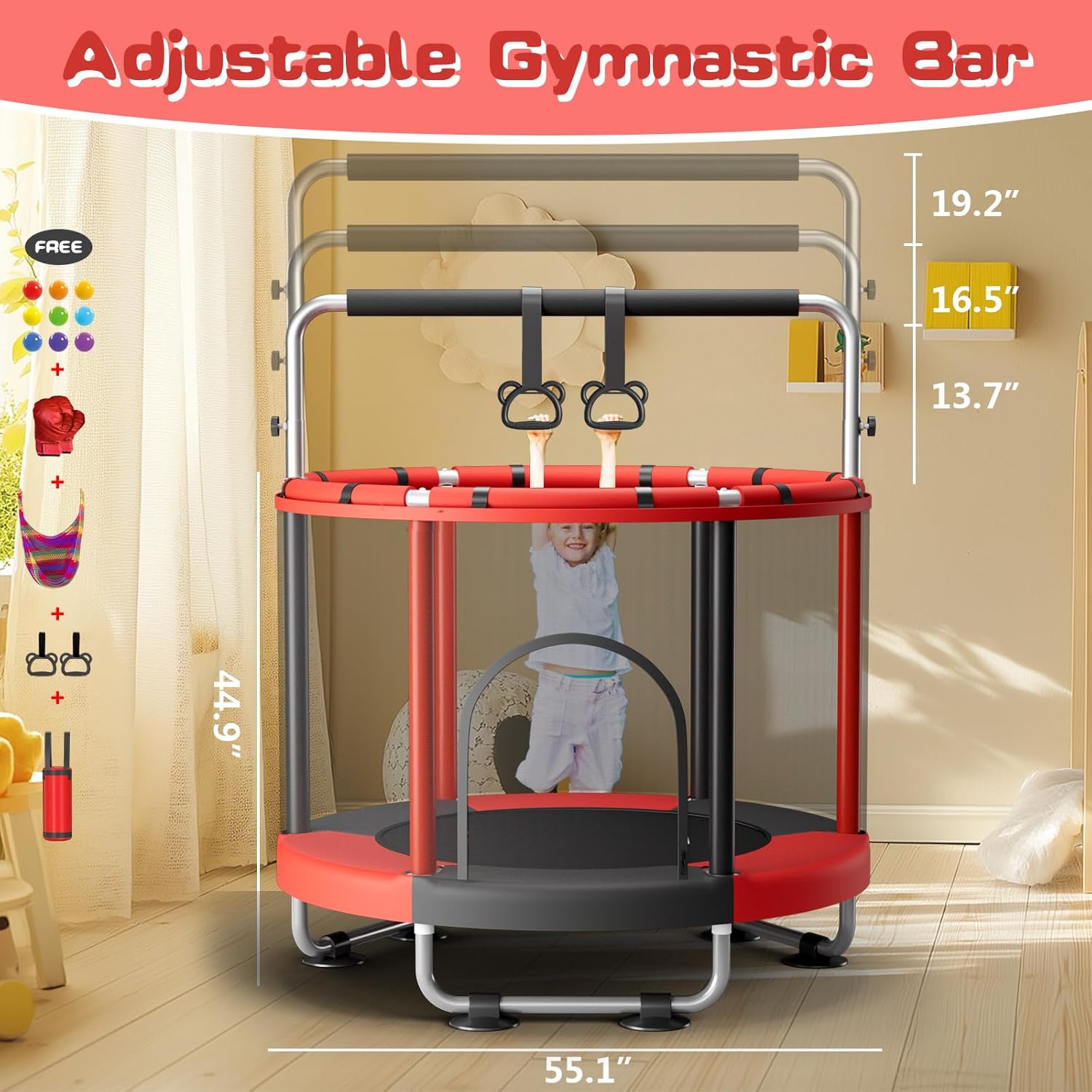 Detalle 2 de ZCMHAXJ 55" Trampoline 440lb Capacity for Kids 🤸