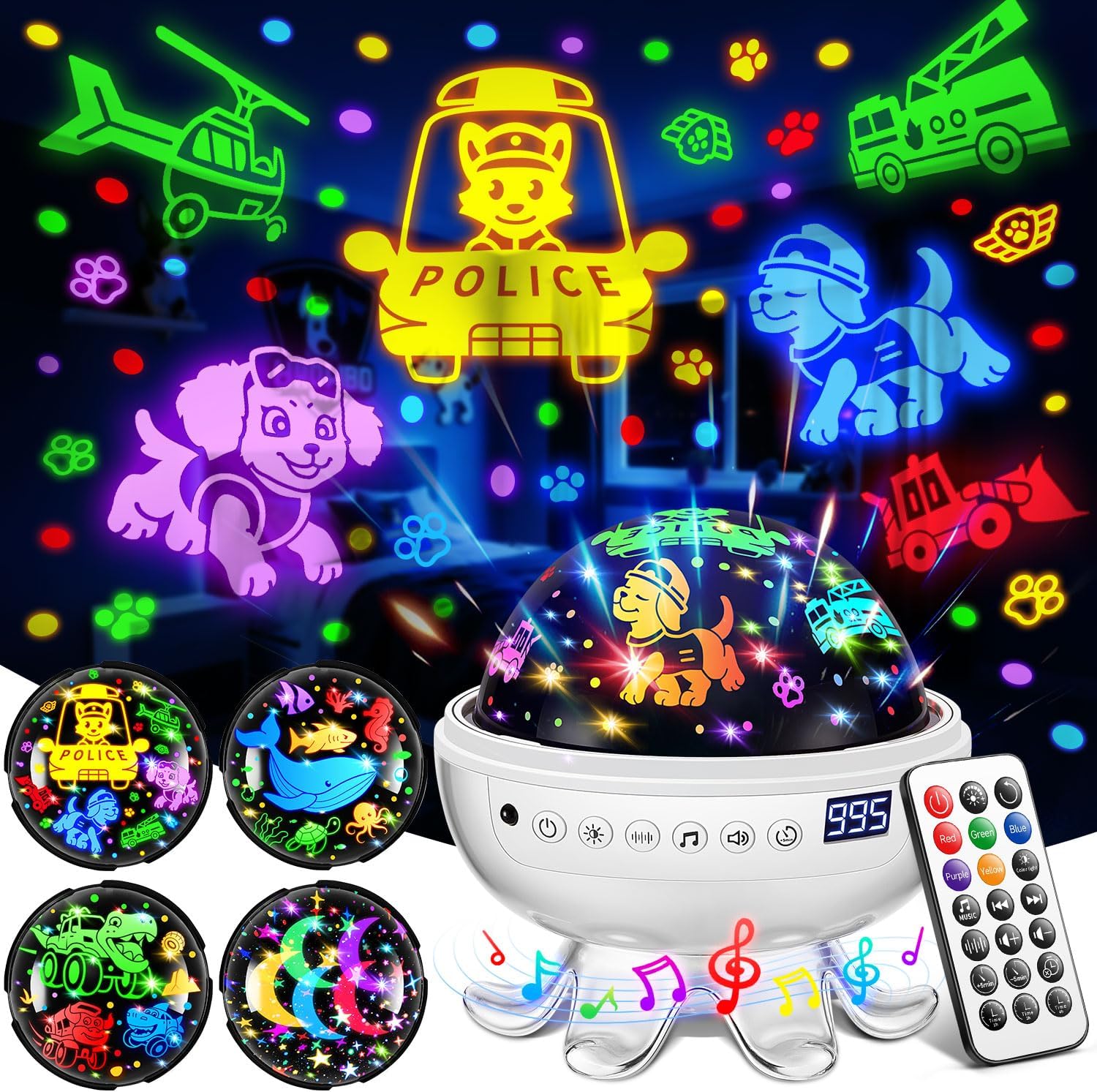 Kids Toys Puppy Projector 31‑Colour Night Light